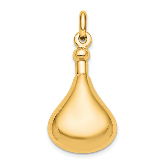 Sterling Silver Gold-plated Polished Screw Top Ash Holder Pendant