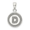 Sterling Silver Glitter Enamel Letter D Initial Circle Pendant