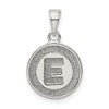 Sterling Silver Glitter Enamel Letter E Initial Circle Pendant