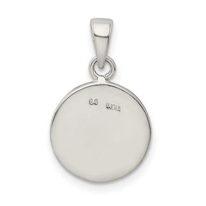 Sterling Silver Glitter Enamel Letter H Initial Circle Pendant