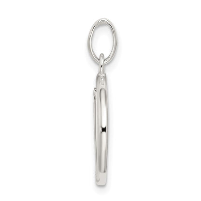 Sterling Silver Polished Glitter Enamel Letter D Initial Charm
