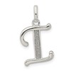 Sterling Silver Polished Glitter Enamel Letter I Initial Charm