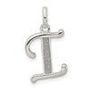 Sterling Silver Polished Glitter Enamel Letter I Initial Charm