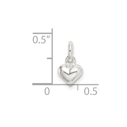 Sterling Silver Polished Puffed Heart Charm