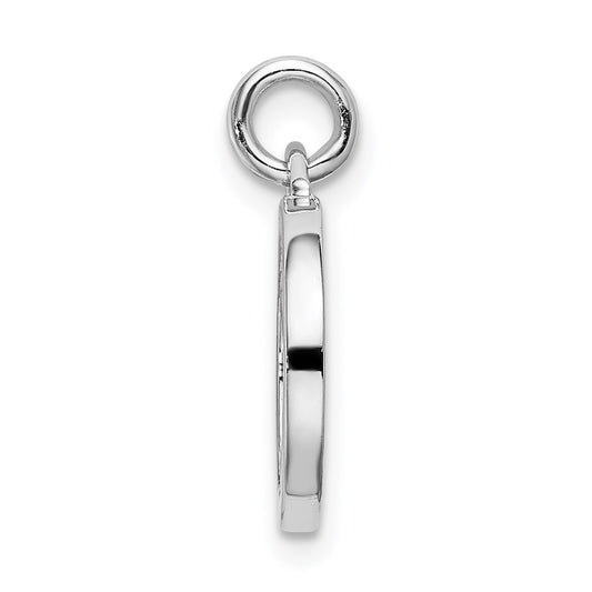 Sterling Silver Rhodium, Rose & Gold-tone Polished Hearts Pendant