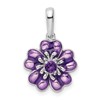 Sterling Silver Rhodium-plated Amethyst and Enamel Pendant