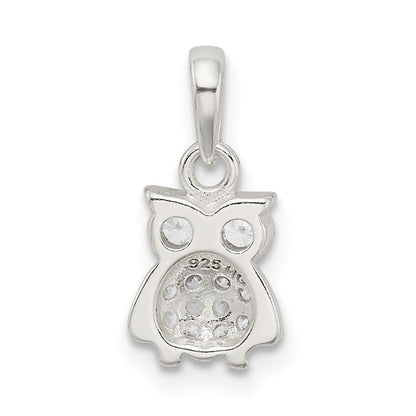 Sterling Silver CZ Owl Pendant