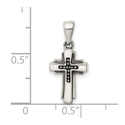 Sterling Silver Antiqued Cross Pendant