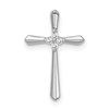 Sterling Silver Rhodium plated CZ Cross Chain Slide Pendant