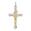 Sterling Silver Platinum-plated & Gold-tone Crucifix Pendant