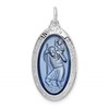 Sterling Silver Platinum-plated Enamel St. Christopher Medal