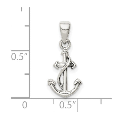 Sterling Silver Polished Anchor Pendant