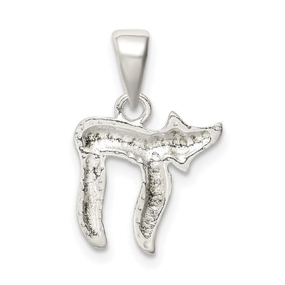 Sterling Silver Polished Chai symbol