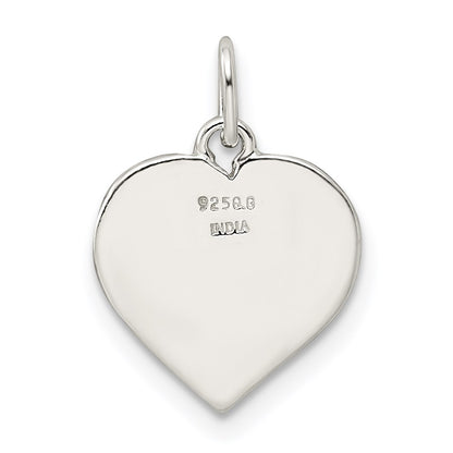 Sterling Silver Enamel MY FAMILY Heart Charm