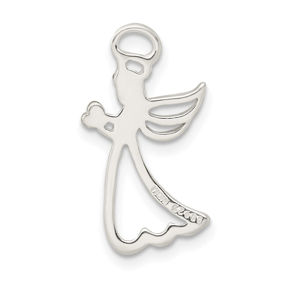 Sterling Silver & Rose-tone Polished Angel Pendant