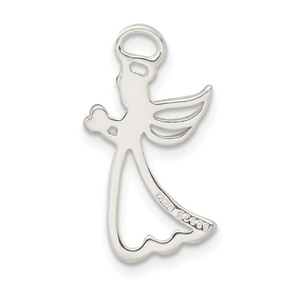Sterling Silver & Rose-tone Polished Angel Pendant