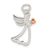Sterling Silver & Rose-tone Polished Angel Pendant
