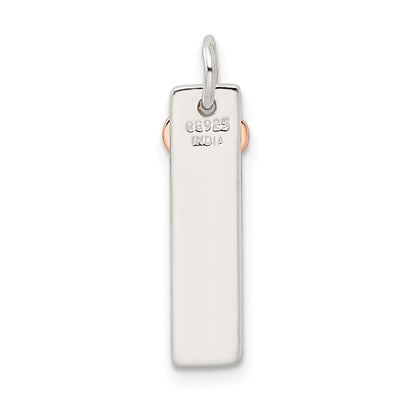 Sterling Silver & Rose-tone Bar & Heart Charm