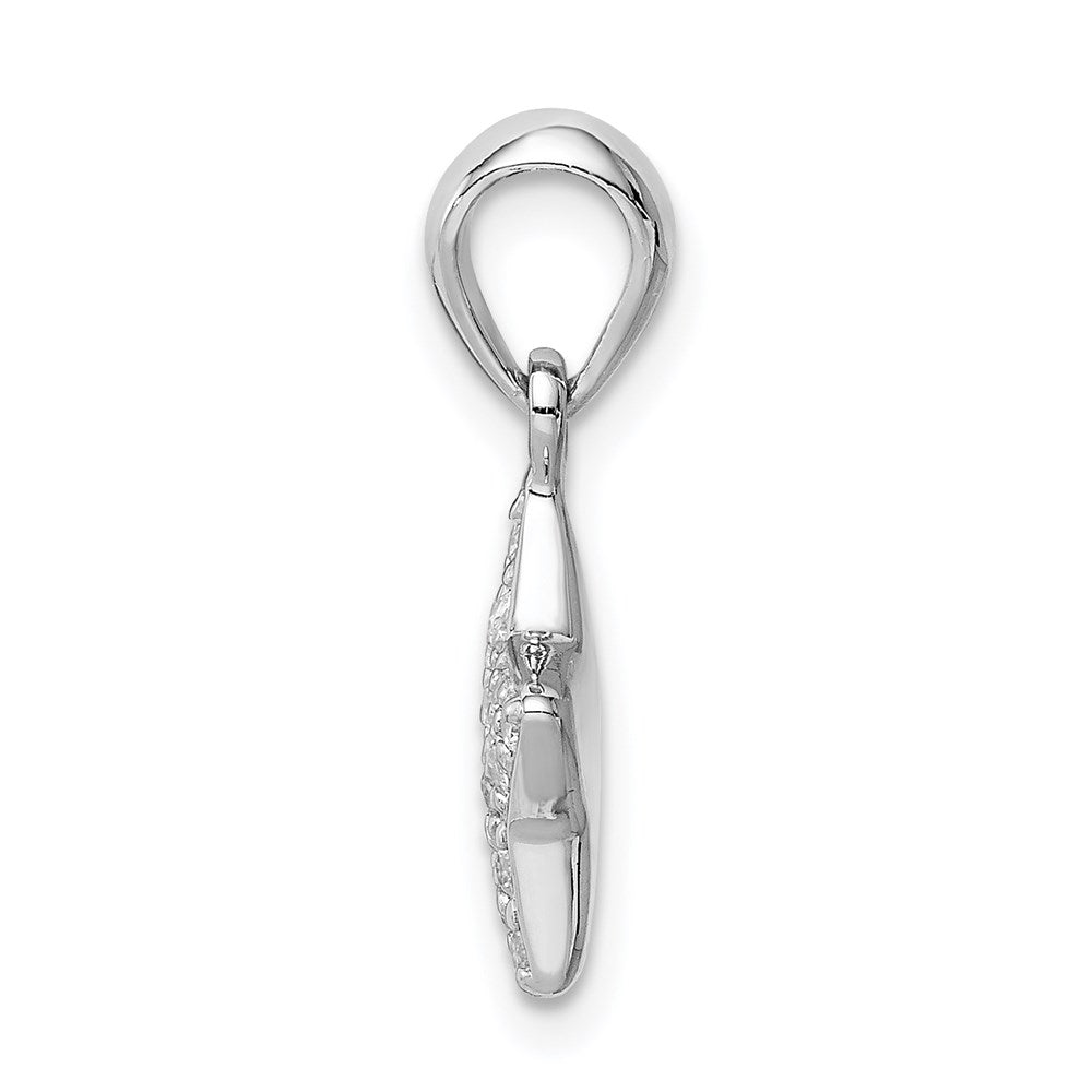 Sterling Silver Rhodium-plated CZ Star Pendant