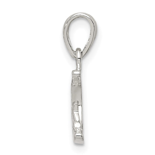 Sterling Silver CZ Star & Crescent Moon Pendant