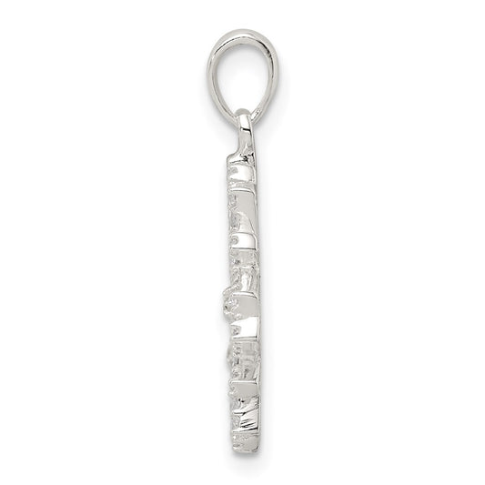 Sterling Silver CZ Snowflake Pendant
