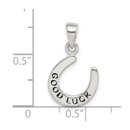 Sterling Silver Enamel Good Luck Horse Shoe Pendant