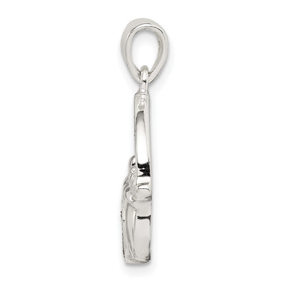 Sterling Silver Glitter Infused Claddagh Pendant