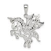 Sterling Silver Diamond-cut Unicorn Pendant