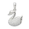 Sterling Silver Rhodium-plated Imitation Pearl Swan Pendant