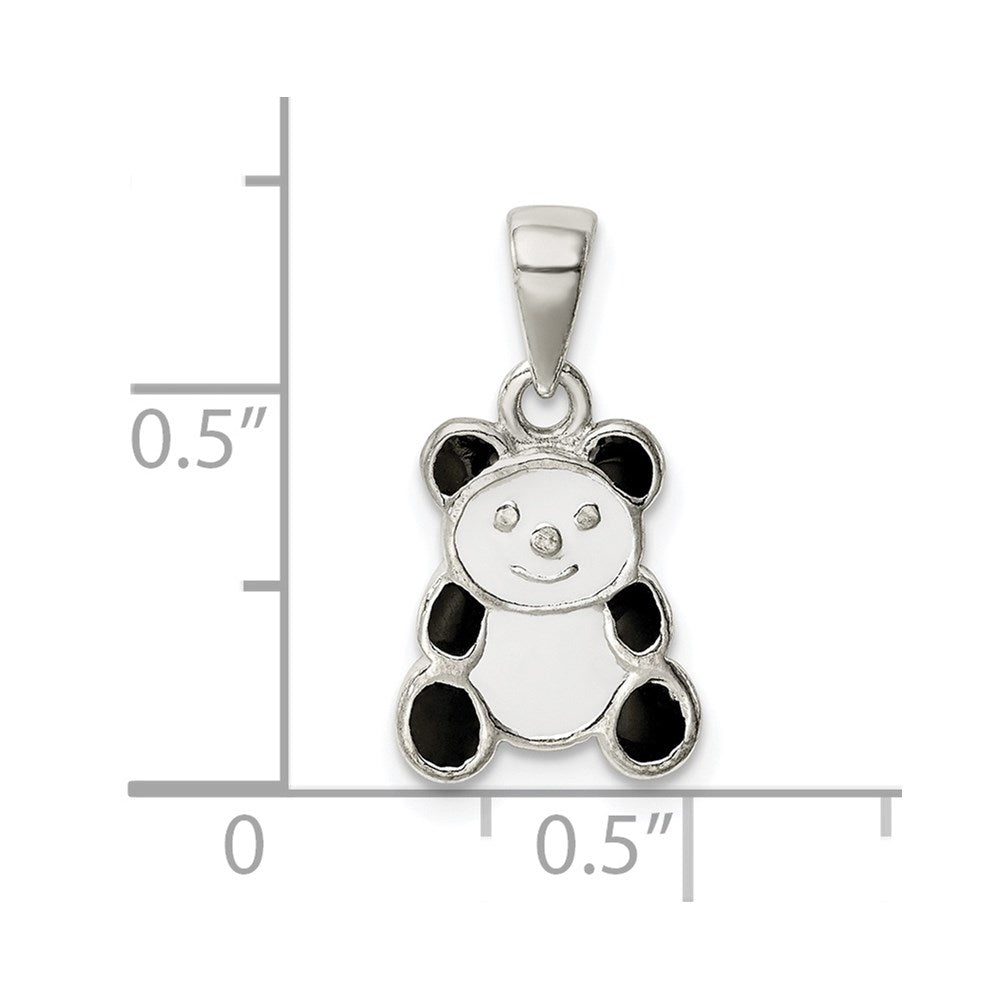 Sterling Silver Enamel Panda Pendant