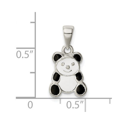 Sterling Silver Enamel Panda Pendant