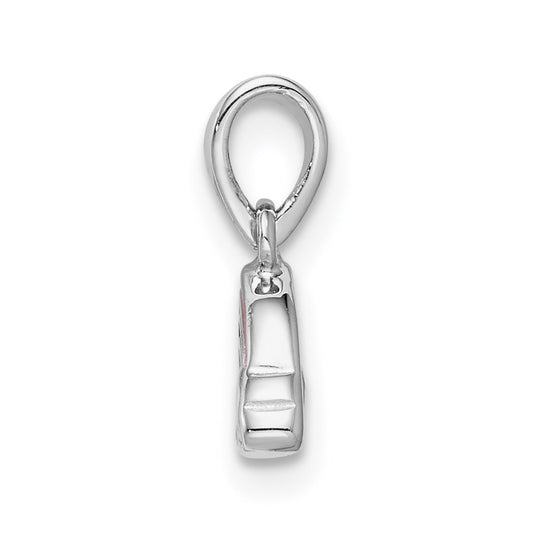 Sterling Silver RH-plated Polished & Enameled Rainbow Children's Pendant