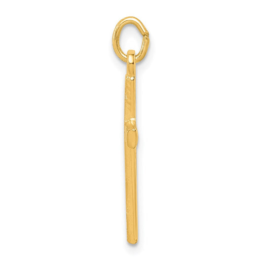 Sterling Silver Gold-tone Diamond-Cut Cross Pendant