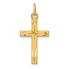 Sterling Silver Gold-tone Diamond-Cut Cross Pendant