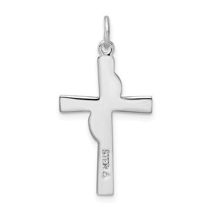 Sterling Silver Platinum-plated & Gold-tone Cross Pendant