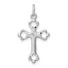 Sterling Silver Platinum-plated Diamond-Cut Cross Pendant