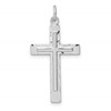 Sterling Silver Platinum-plated Diamond-Cut Cross Pendant