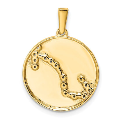 Sterling Silver Gold-plated & CZ Scorpio Zodiac Pendant