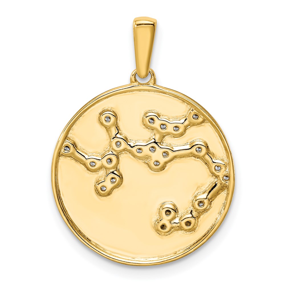 Sterling Silver Rhodium-plated & CZ Sagittarius Zodiac Pendant