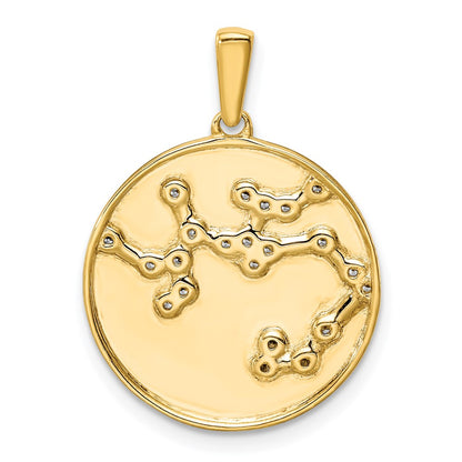 Sterling Silver Rhodium-plated & CZ Sagittarius Zodiac Pendant