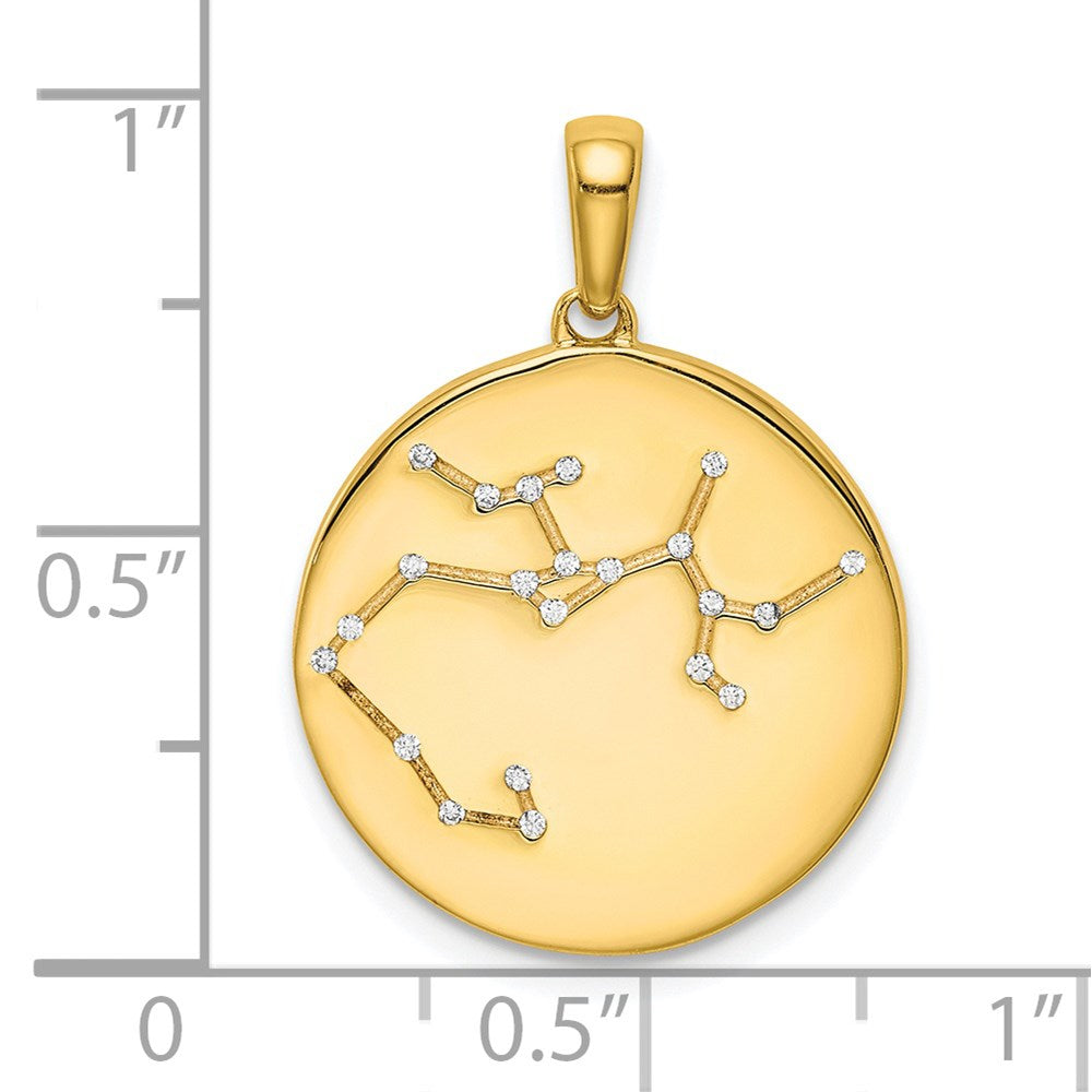 Sterling Silver Rhodium-plated & CZ Sagittarius Zodiac Pendant