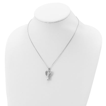 Sterling Silver Rhodium-plated Angel Ash Holder 18in Necklace