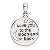 Sterling Silver LOVE YOU TO THE MOON Antiqued Star and Moon Pendant