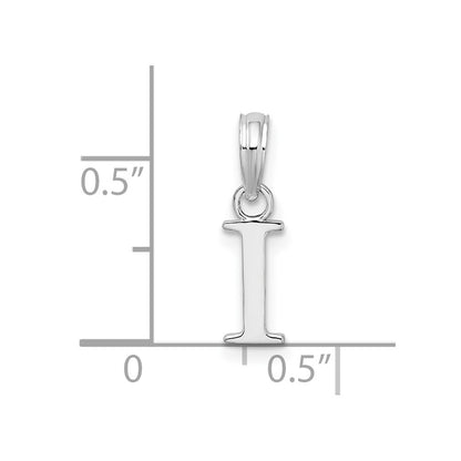 Sterling Silver Rhodium-plated Polished Block Initial -I- Pendant