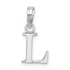 Sterling Silver Rhodium-plated Polished Block Initial -L- Pendant