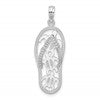De-Ani Sterling Silver Rhodium-Plated 3D Cut-Out Turtles Flip-flop Pendant