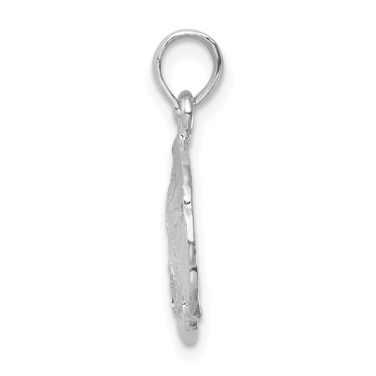 De-Ani Sterling Silver Rhodium-Plated Polished Sand Dollar Pendant
