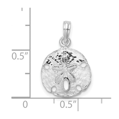 De-Ani Sterling Silver Rhodium-Plated Polished Sand Dollar Pendant