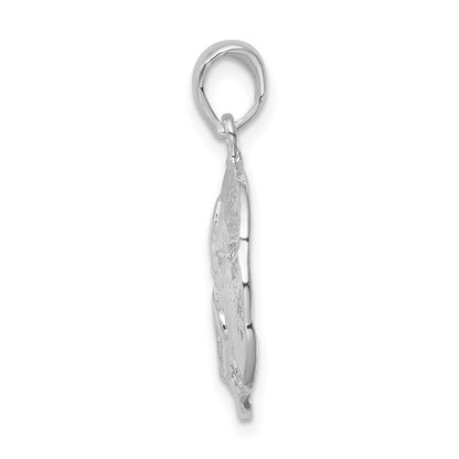 De-Ani Sterling Silver Rhodium-Plated Polished Beveled Sand Dollar Pendant