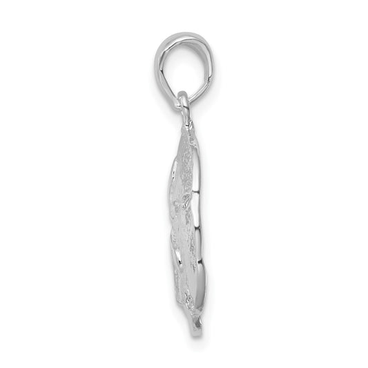 De-Ani Sterling Silver Rhodium-Plated Polished Beveled Sand Dollar Pendant